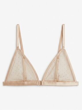 LE PETIT TROU Gold Elegant Tan Sheer Mesh Bralette